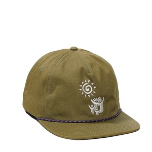 OEM Custom Logo Embroidery 5 Panel <b>Flat</b> Brim Snapback Cap CottonRope of <b>Hat</b> - Product Image 5