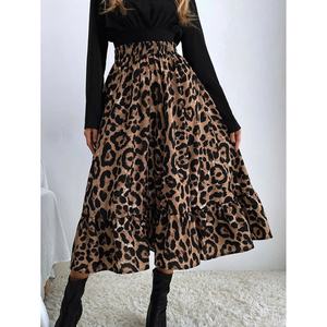 Jupe longue ample à imprimé léopard taille haute pour femme, style bustier, qualité supérieure, personnalisable en gros (OEM) - Product Image 3