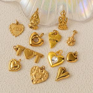 Manna Love <span class=keywords><strong>serie</strong></span> san valentino in acciaio inox 18K oro ciondoli a cuore impermeabile per la creazione di gioielli - Product Image 1