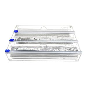 OEM personalizado transparente acrílico rectángulo cocina plástico envoltura dispensador de papel de aluminio cortador de papel de aluminio con embalaje de cartón - Product Image 3