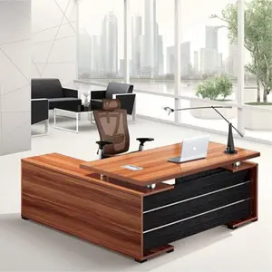 Imagens de mesa de madeira de teak sólido, moderna, de alta qualidade, de computador de madeira