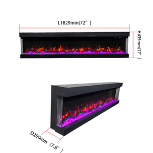 <span class=keywords><strong>Chimenea</strong></span> <span class=keywords><strong>Eléctrica</strong></span> LED de 3 Lados con Diseño Moderno 2026, 50'', 72'', 80'', para Interiores, con Juego de Leños Reales Opcional y Control por Voz Inteligente - Product Image 5