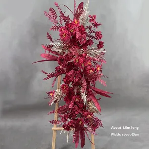 Ensemble de fleurs en soie floquée de haute qualité Betterlove pour la décoration suspendue de la salle de mariage et les fournitures de la Saint-Valentin - Product Image 6