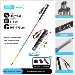 Bastón de Senderismo Plegable para Exteriores, Portátil, para Caminatas, para Personas Mayores, Telescópico, Fácil de Guardar en la Bolsa, 1 Unidad - Product Image 5