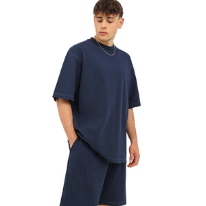 SK 260G Cotton Dệt Kim Nặng Địa Phương Đau Khổ Ngắn Tay Áo Rắn Lỏng Phù Hợp T-Shirt Rửa Vai Dazzle Nhuộm Trắng Cơ Sở Áo Sơ Mi - Product Image 5