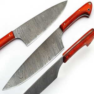 High Quality Damascus Steel Chef Knife with Natural <b>Wooden</b> Handle for Precision <b>Slicing</b> Professional Damascus Steel Chef Knife - Product Image 3