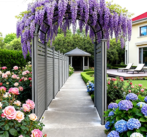 Clôture <span class=keywords><strong>en</strong></span> <span class=keywords><strong>bois</strong></span> composite sans entretien <span class=keywords><strong>pour</strong></span> barrières extérieures, pas de peinture nécessaire, idéale <span class=keywords><strong>pour</strong></span> l'aménagement paysager, CLÔTURE WPC - Product Image 1