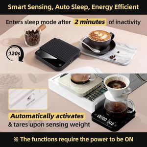 เครื่องชั่งกาแฟกันน้ำ 3 กก. ชาร์จผ่าน USB พร้อมฟังก์ชั่นชั่งน้ำหนักและวัดปริมาณกาแฟ - Product Image 5