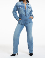 Combinaisons en jean grande taille pour femmes, combinaison en denim à boutons devant, salopette en denim pour femmes, combinaison en jean ample, combinaison cargo en jean grande taille