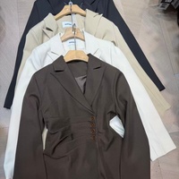 Veste de costume pour femme printemps-automne avec décoration boutonnée, style déesse de la mode, style fan