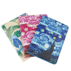 Elegante Funda de Pasaporte y Tarjetero de Cuero PU Impermeable con RFID, con Botón y Estampado a Color, Bolsa de Almacenamiento de Documentos 5 - Product Image 1