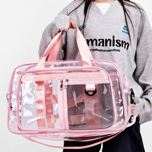 Custom Logo Fashion Sports Transparent Waterproof PVC Lightweight Beach Bag <b>Large</b> Capacity Swim Storage Shoulder Crossbody Gym - Product Image 1