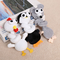 Porte-clés en peluche amusant à col long, motif animal maléfique (singe, pingouin), pendentif de sac mignon, jouet en peluche décoratif créatif