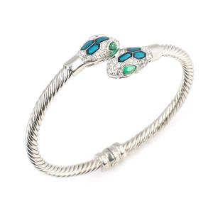 Bracelet pour femme en argent sterling 925, tête de serpent torsadée, fermoir à ressort romantique NUSRET, bijoux turcs - Product Image 2