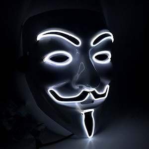 Máscaras LED para Fiesta, Estilo V de Vendetta, Anónimo, <span class=keywords><strong>Guy</strong></span> Fawkes, Accesorio de Disfraz para Adultos, Cosplay, Mascarada, Disfraz - Product Image 1