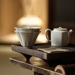 Guanlan Wood Ash Ceramic <b>Tea</b> Cup Cone Shape Porcelain Master Cup For Kung Fu <b>Tea</b> <b>Set</b> Household Personal Use - Product Image 4