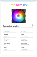 Nouveauté - Ventilateur de boîtier d'ordinateur en aluminium de 120 mm, LED RGB, haute performance, faible bruit, roulement fluide, 25 dBA, dissipateur thermique, refroidisseur pour boîtier PC