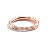 Gemnel accessoires de tous les jours, bracelet doré étincelant de haute qualité, bague simple en argent 925 pour filles
