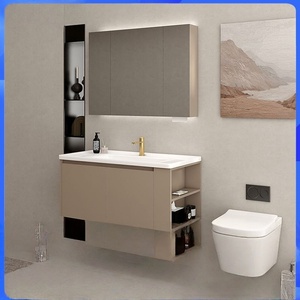 Minimalist style washbasin integrated cabinet bathroom cabinet wash basin seamless ceramic integrated basin - Product Image 1