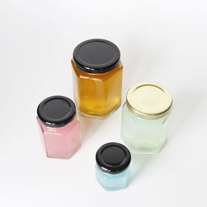 Bocaux hexagonaux en verre pour miel, <span class=keywords><strong>confiture</strong></span>, gelée, cornichons, sauce <span class=keywords><strong>tomate</strong></span>, avec couvercles - Product Image 6
