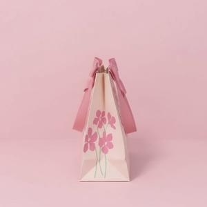Sac en papier classique pour le shopping avec motif floral artistique, matériaux recyclés, poignée en corde de coton pour <span class=keywords><strong>shampoing</strong></span> et soins de la peau - Product Image 5