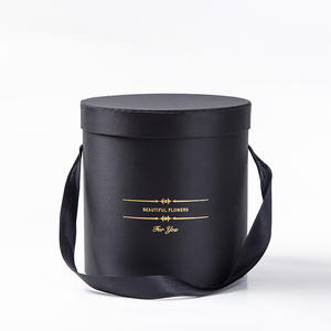 Toptan sarılmak kova siyah sevgililer günü için iki yuvarlak taşınabilir gül çiçek paketleme kutusu Set - Product Image 5