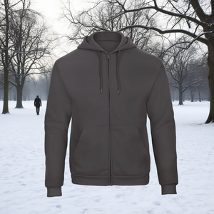 Sweat-shirt à capuche zippé en molleton de coton pour homme Reklo Industries, vêtements décontractés d'hiver avec impression de logo personnalisé - Product Image 2