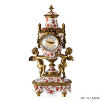 Horloge de bureau électrique classique en porcelaine de luxe européenne française, décoration de cheminée de salon, ornements