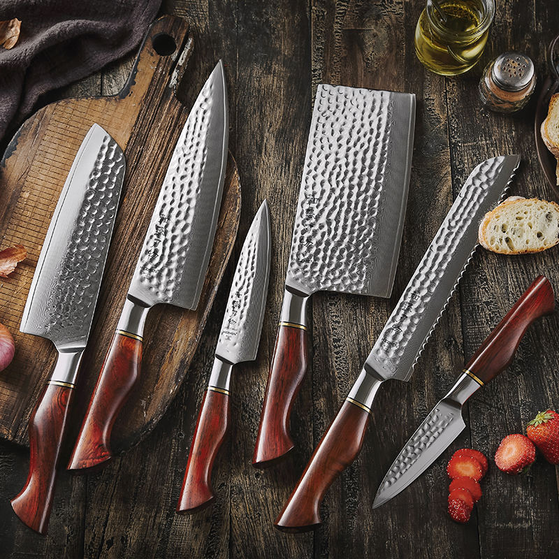 Coffret Rubis — 6 couteaux Damas — présentation