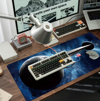Tapis de souris de jeu étendu Trek Starship Enterprise Space, grand tapis de bureau antidérapant en caoutchouc Planet Galaxy Nebula pour PC et ordinateur portable