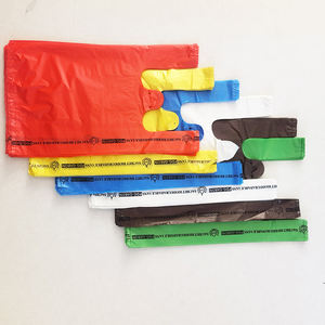 Vente chaude personnalisé HDPE bleu t-shirt sacs sacs à provisions usine sacs moins cher - Product Image 2