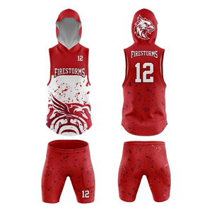 Camiseta sin mangas con capucha de fútbol americano 7v7 para competición universitaria, uniformes sublimados de fútbol americano 7 contra 7 al por mayor - Product Image 1