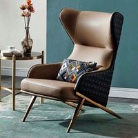 Fauteuil à bascule en cuir jaune pour salon, hôtel et salle de séjour, coussin de haute qualité, confortable, structure robuste