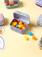 Boîte en fer blanc mini à ouverture rabattable, jetable, écologique, épaissie et scellée, pour emballage de bonbons, vide, portable, pour petits objets (lunettes, boucles d'oreilles)