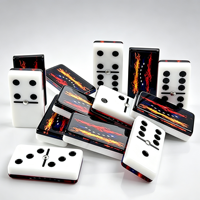 Tuiles de dominos personnalisées en résine écologique, impression UV couleur intégrale, surface polie, logo et taille personnalisés