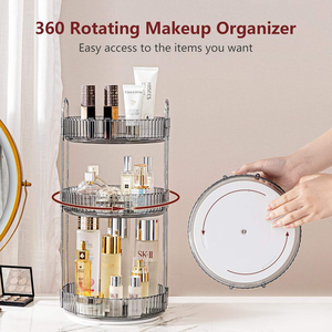 Organizzatore per il <span class=keywords><strong>Bagno</strong></span> di Grande Capacità, Trasparente e di Lusso, con Ripiani per Cosmetici e Prodotti per la Cura della Pelle - Product Image 2