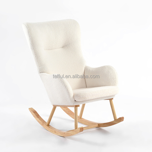 Sillón de ocio de tela boucle beige para sala de estar, para lactancia, guardería, bebé - Product Image 2
