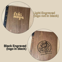 En stock, porte-menu élégant en bois naturel gravé au laser, format A4, personnalisable, pour souvenir, style Polaroid, en contreplaqué