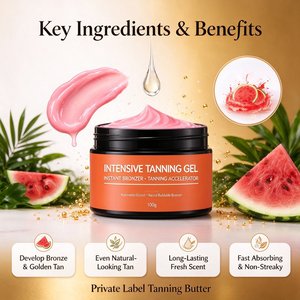 Bronceador Instantáneo de Marca Blanca 100G, Gel Autobronceador Intensivo con Aroma a Sandía, Bálsamo Autobronceador, Acelerador del Bronceado, Crema Bronceadora - Product Image 2