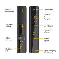 Usine directe 6068 mortaise empreinte digitale mot de passe écran Rfid carte clé Tuya APP WIFI serrure de porte intelligente avec caméra HD
