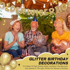Bannière à paillettes amusante « Plus âgée, plus sage, plus sexy » pour femmes, décorations de fête d'<span class=keywords><strong>anniversaire</strong></span> pour les 30, 40, 50, 60, 70, 80 ans - Product Image 4