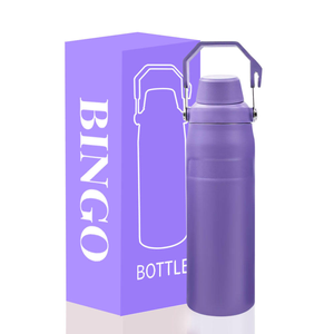 Botella deportiva aislada de acero inoxidable de doble pared, botella de agua para ciclismo de 500ml con asa para vasos al aire libre - Product Image 6