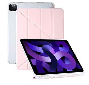 Multikleuren Magnetische Opvouwbare Staande Lederen Flip Cover Met Potloodhouder Voor Ipad