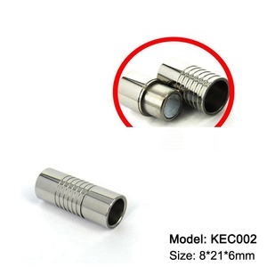 Redondo <span class=keywords><strong>de</strong></span> acero inoxidable cierres magnéticos, Metal tono <span class=keywords><strong>plata</strong></span> conector Ajuste <span class=keywords><strong>de</strong></span> cordón <span class=keywords><strong>de</strong></span> cuero pulseras resultados - Product Image 6