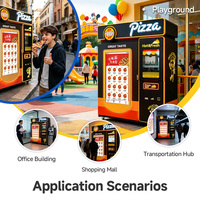 Máquina Expendedora de Pizza Automática 24H, Estación de Comida Caliente Inteligente de Autoservicio con Horno Integrado y Sistema de Monitoreo Remoto