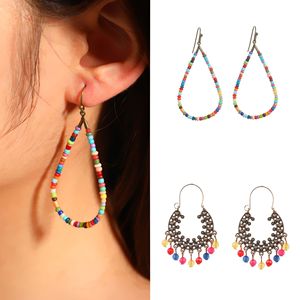 Bohemian Water <b>Drop</b> Earrings Colorful Beaded Alloy Women's Party Jewelry 2024 - Product Image 1