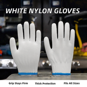 Gants de sécurité antidérapants en coton blanc tricoté avec texture lisse et design épaissi, TAILLE UNIQUE - Product Image 2