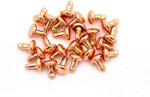 Rivets à double capuchon en or rose, boutons métalliques ronds, rivets rapides, clous pour sacs à main, chaussures, ceintures, artisanat du cuir - Product Image 1