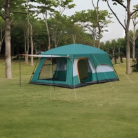 Tente de camping familiale quatre saisons, double couche, imperméable, en polyester écologique, coupe-vent, pour 6 à 8 personnes, deux chambres