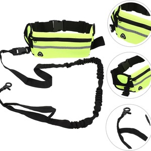 Ceinture de sport réfléchissante pour chien avec laisse rétractable en nylon pour la marche et la course en extérieur – Orange, Vert fluorescent, Rouge, Bleu, Noir - Product Image 3